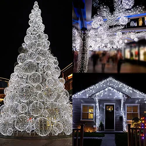 100 LED White Fairy String Lights - 33ft - Battery Operated - Waterproof - 1 Pack