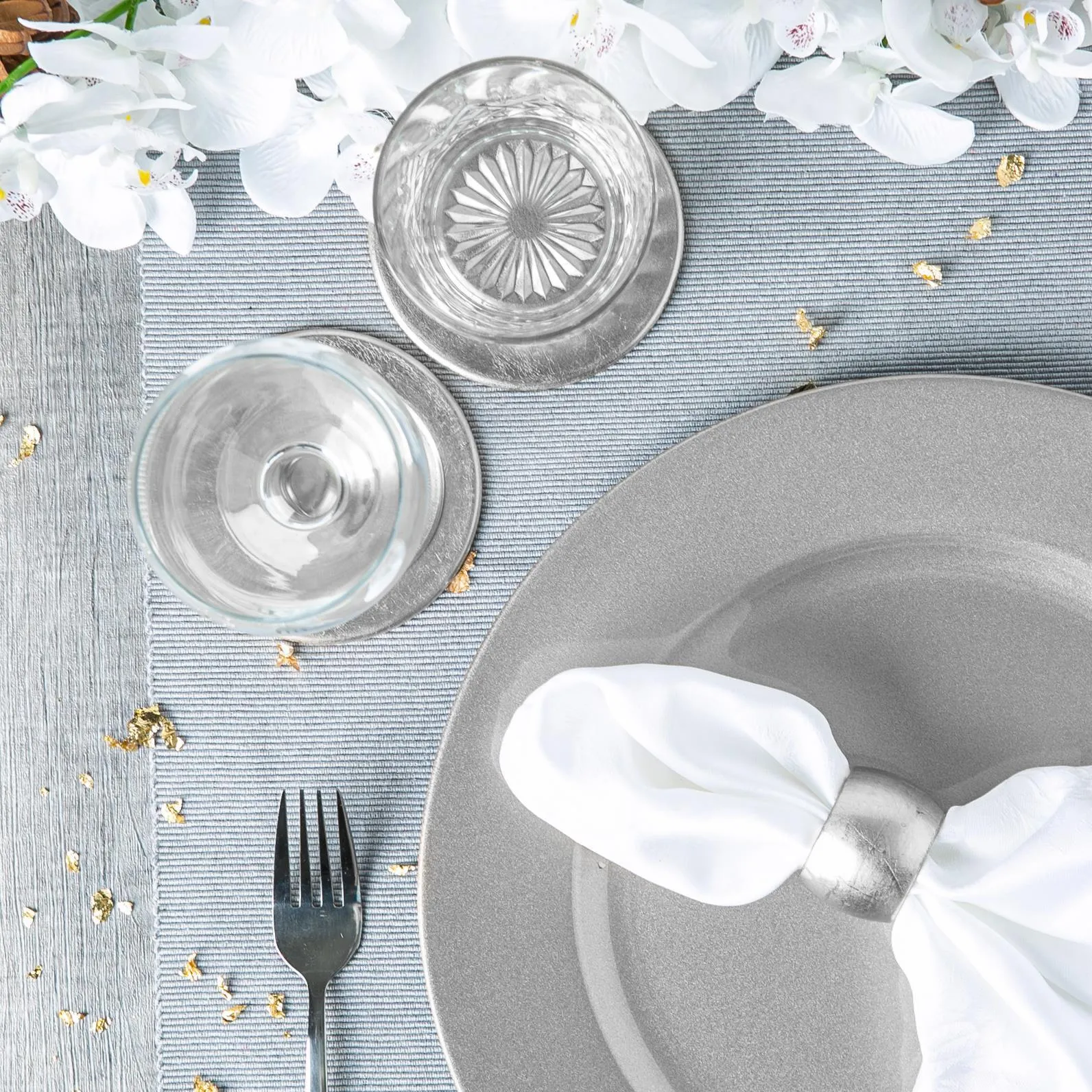 12pc Metallic Charger Plates Set - By Argon Tableware