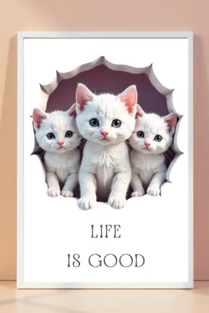 3D | kittens | art frame