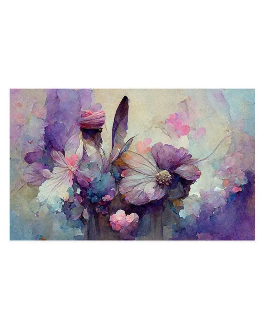 3D Purple Flower Art Canvas Wall Painting