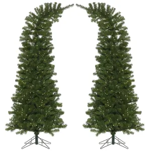9' x 44'' Green Whimsical Artificial Christmas Tree Warm White LED Lights
