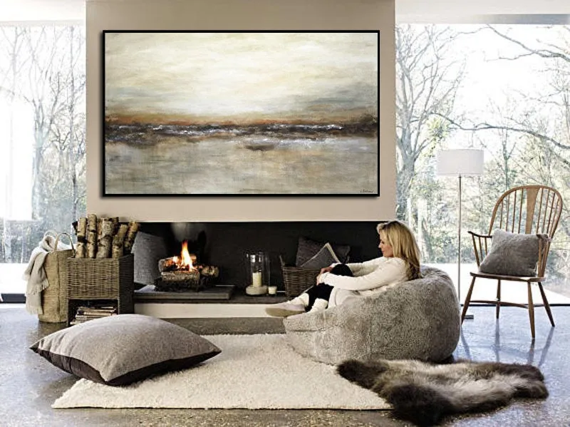 Abstract Wall Art Suede Sienna Artwork Acrylic XXL Painting Np013