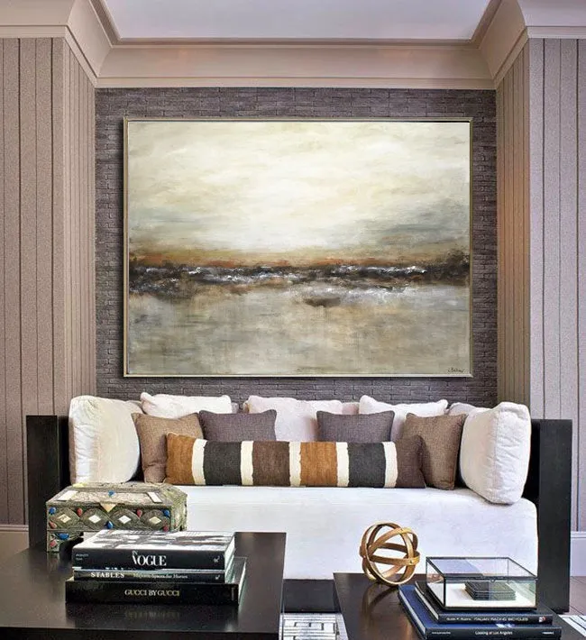 Abstract Wall Art Suede Sienna Artwork Acrylic XXL Painting Np013