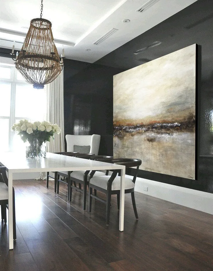 Abstract Wall Art Suede Sienna Artwork Acrylic XXL Painting Np013