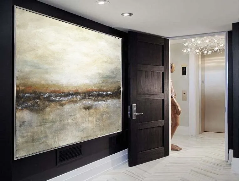 Abstract Wall Art Suede Sienna Artwork Acrylic XXL Painting Np013