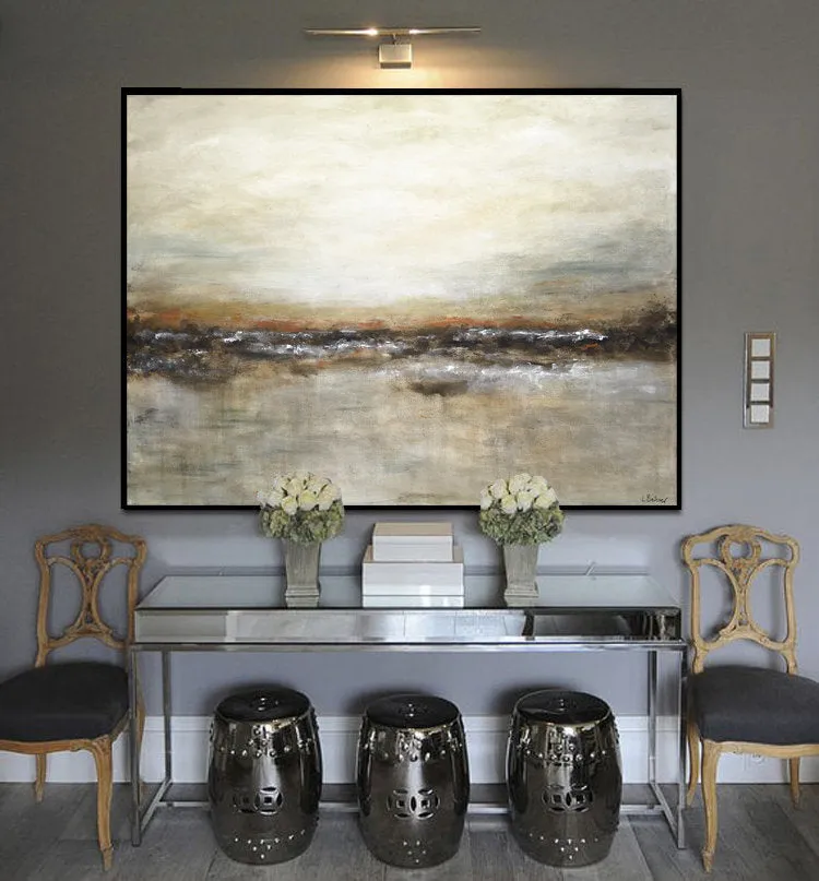 Abstract Wall Art Suede Sienna Artwork Acrylic XXL Painting Np013