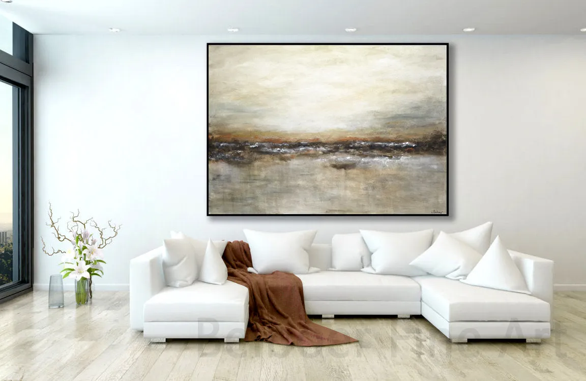 Abstract Wall Art Suede Sienna Artwork Acrylic XXL Painting Np013