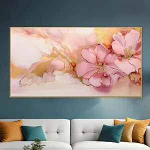 Acrylic Flower Floating Frame Wall Painting | 24 x 12 inches , 36 x 18 inches & 48 x 24 inches