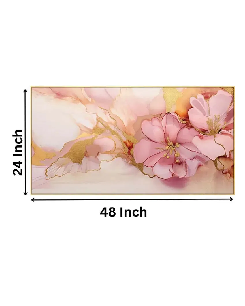 Acrylic Flower Floating Frame Wall Painting | 24 x 12 inches , 36 x 18 inches & 48 x 24 inches