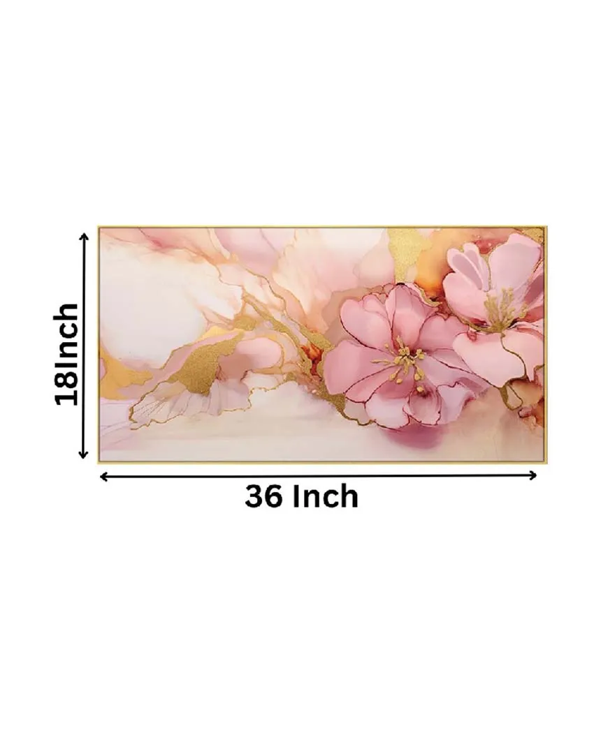 Acrylic Flower Floating Frame Wall Painting | 24 x 12 inches , 36 x 18 inches & 48 x 24 inches