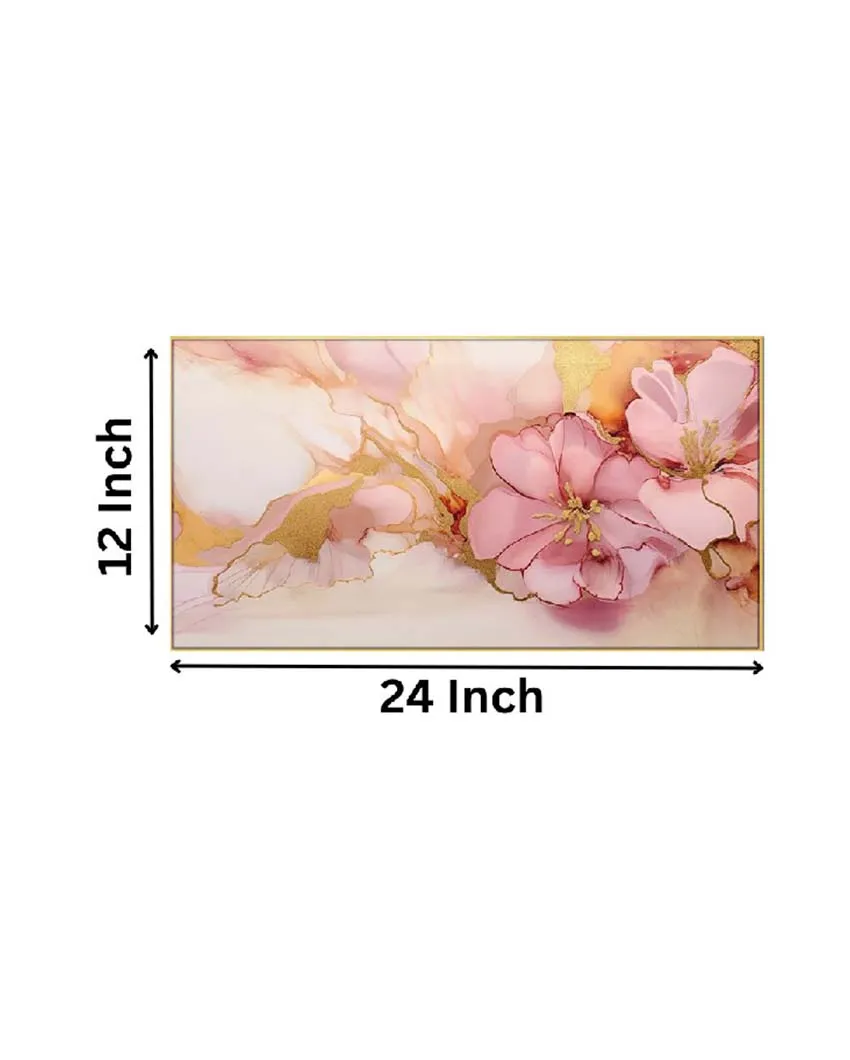 Acrylic Flower Floating Frame Wall Painting | 24 x 12 inches , 36 x 18 inches & 48 x 24 inches
