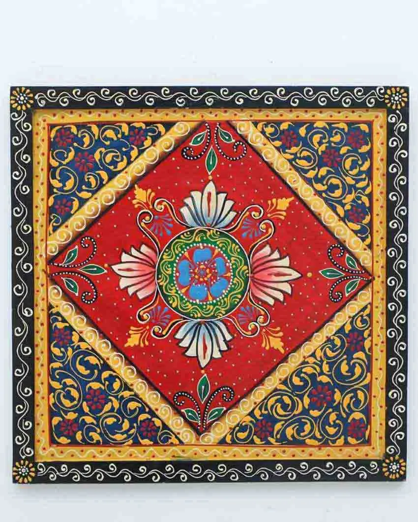 Arabesque Art Hand Painted Square Wall Decor
