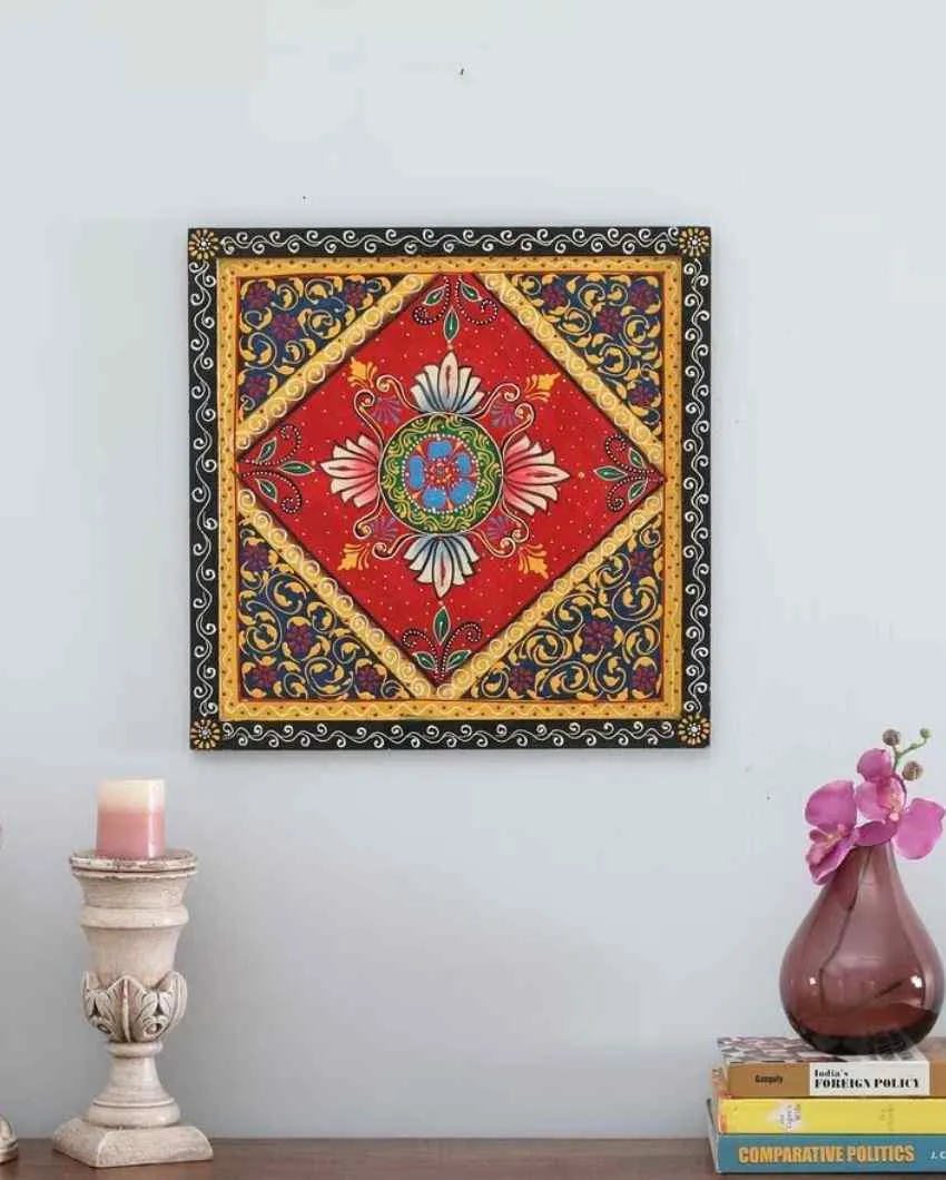 Arabesque Art Hand Painted Square Wall Decor