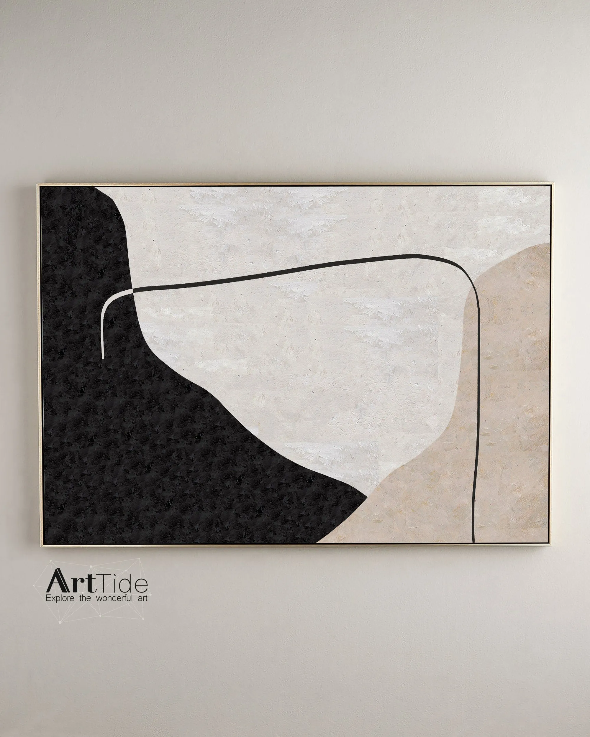 Beige White Painting Minimalist Abstract Painting On Living Room Art Qp081