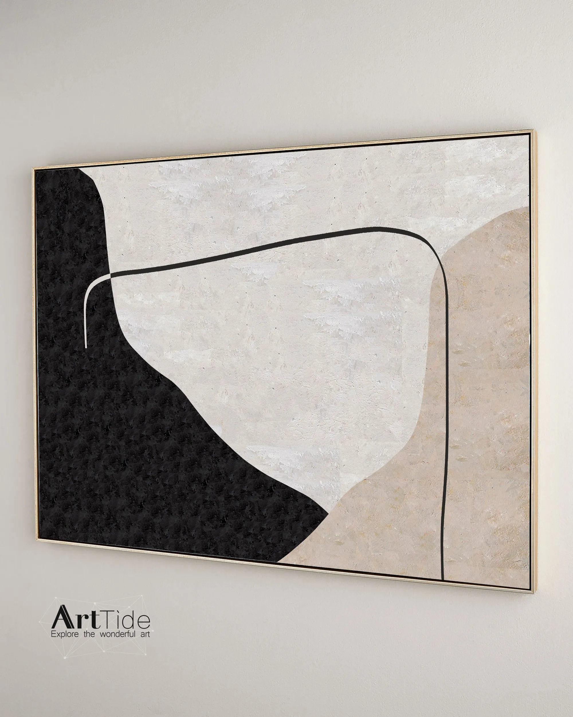 Beige White Painting Minimalist Abstract Painting On Living Room Art Qp081