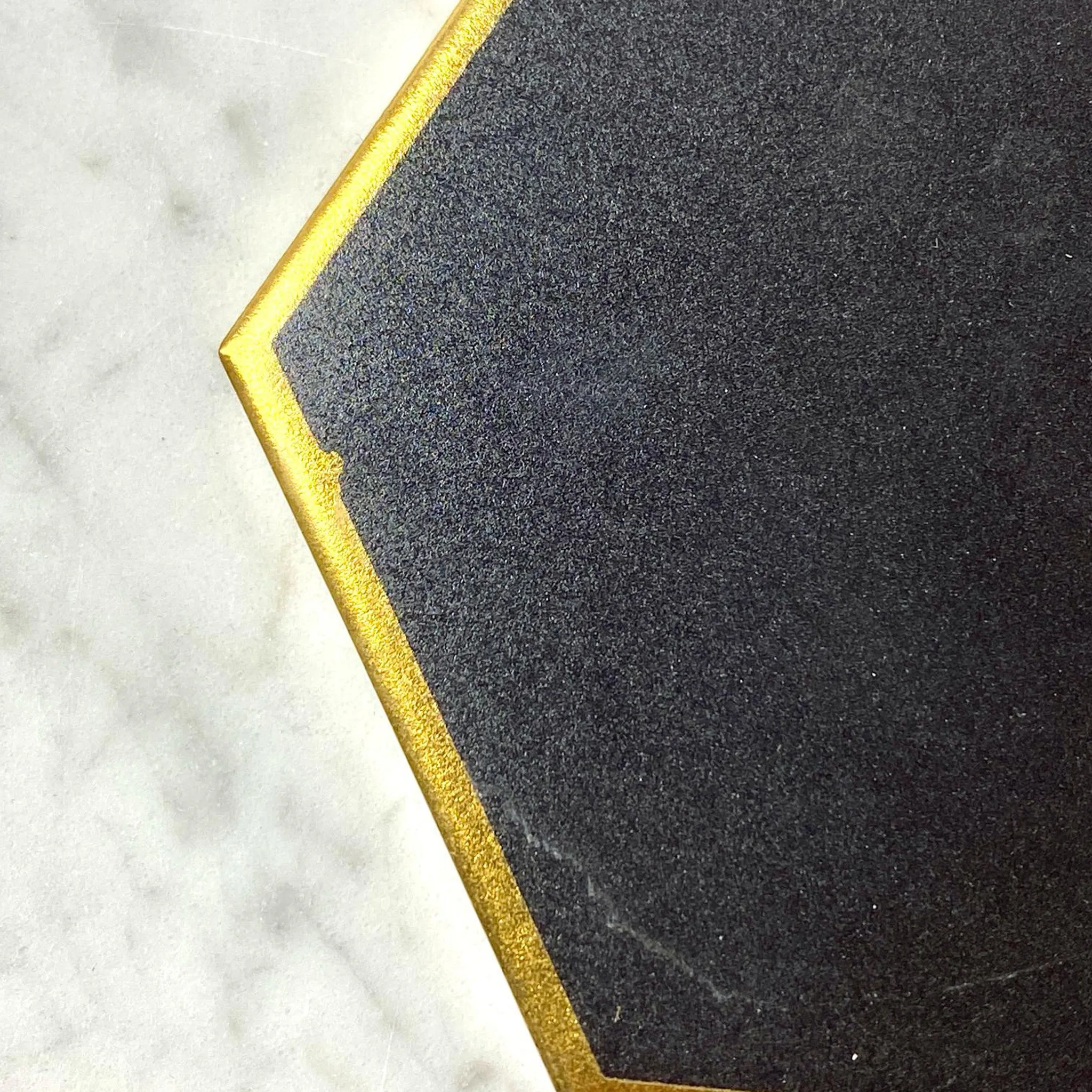 Black & Gold Handmade Ceramic Coasters - Set of 6 / Clearance