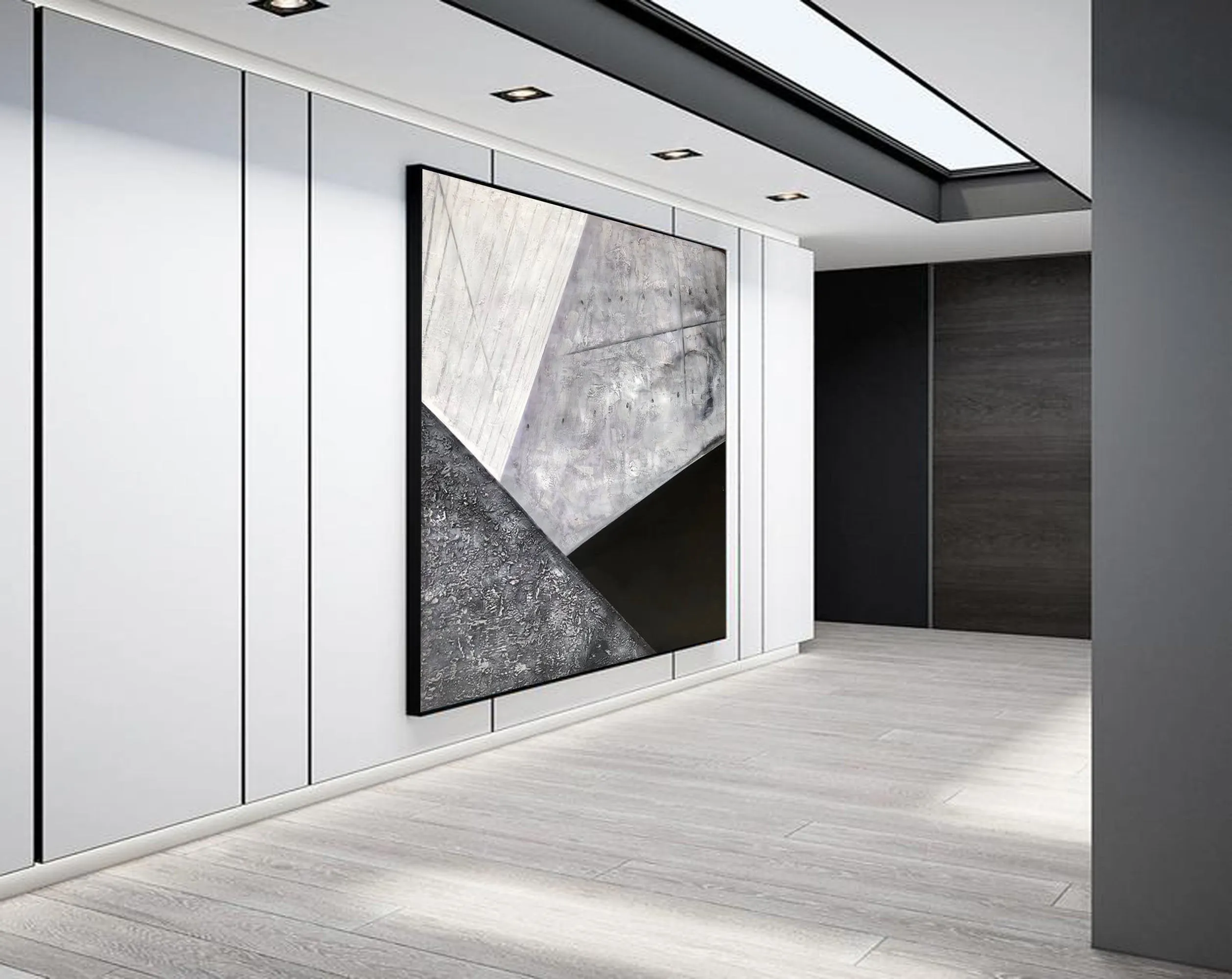 Black And White Abstract Canvas Painting Origanal Modern Art Sp080