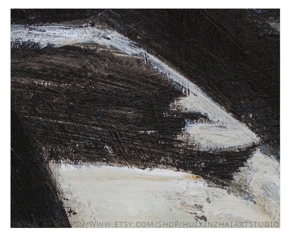 Black and White Painting Abstract Painting Contemporary Art Yp088