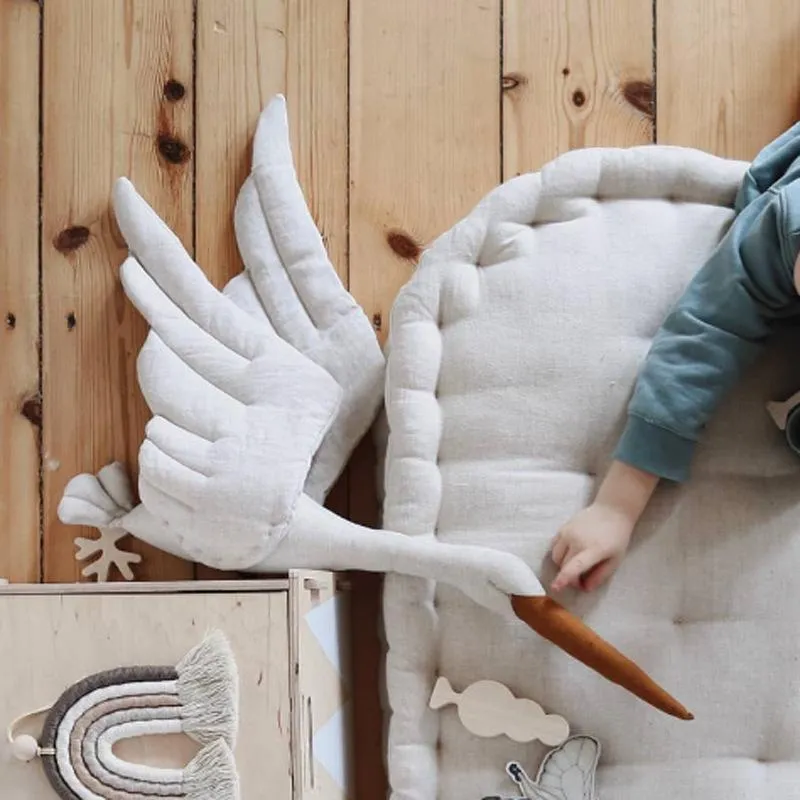 Creative Nursery Decor Hanging Swan Plush Doll