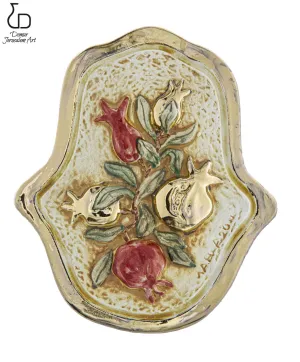 Domar Craftsmanship Art pomegranate hamsa size: 14 x 12 сm