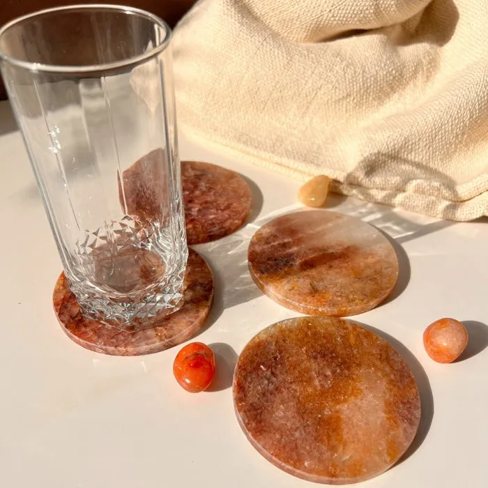 Fire Quartz Round Coaster | Set of 4