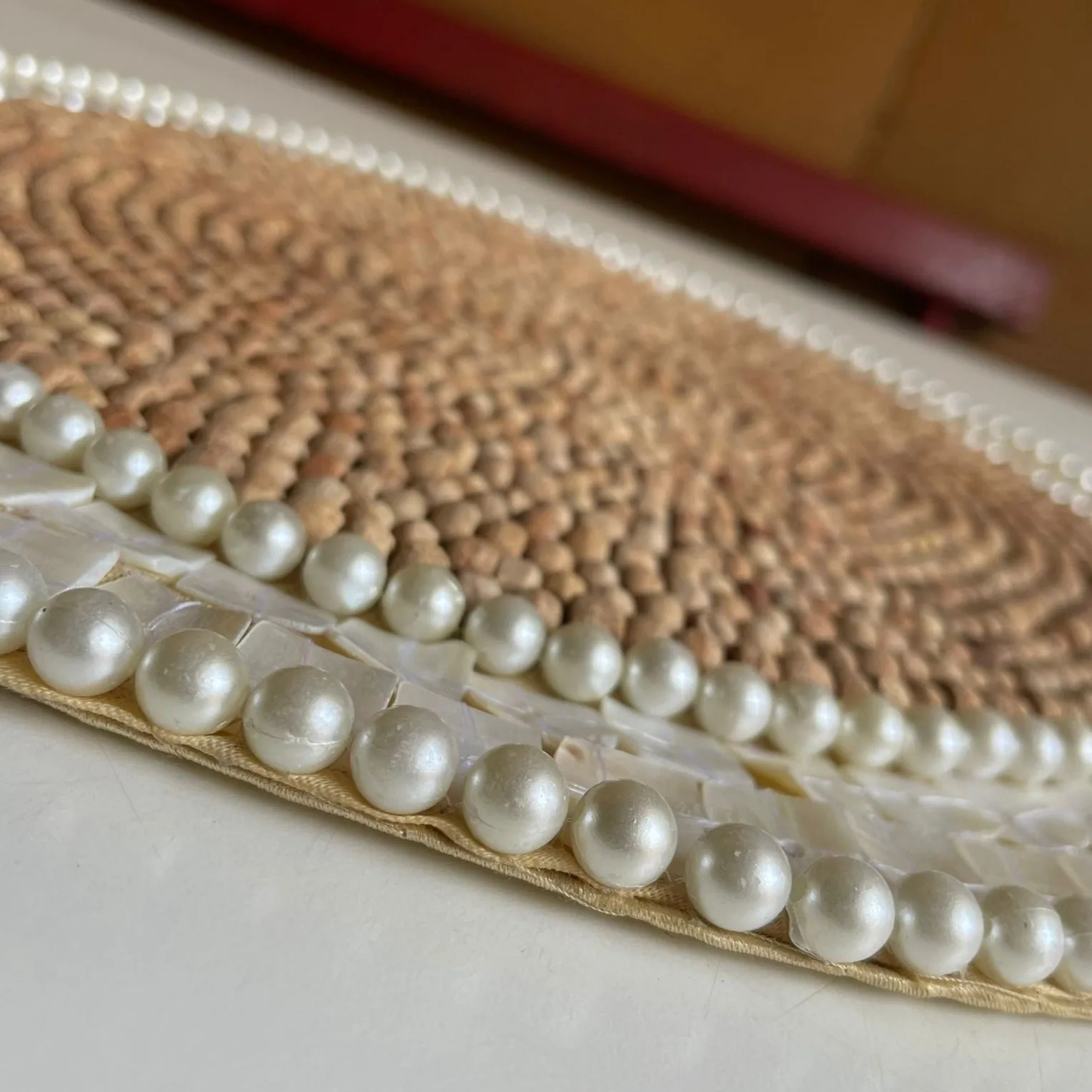 Handmade Pack Of 2 Shells & Wooden Beads Placemat For Dining & Side Table By APT