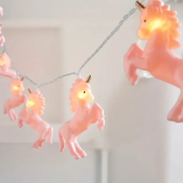 Kids Pink Unicorn LED String Lights