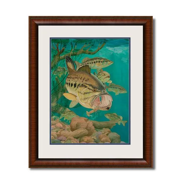 LARGEMOUTH BASS WITH CRAWFISH 16X13 MINI FR