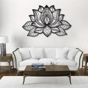 Lotus Flower Mandala Metal Wall Art,