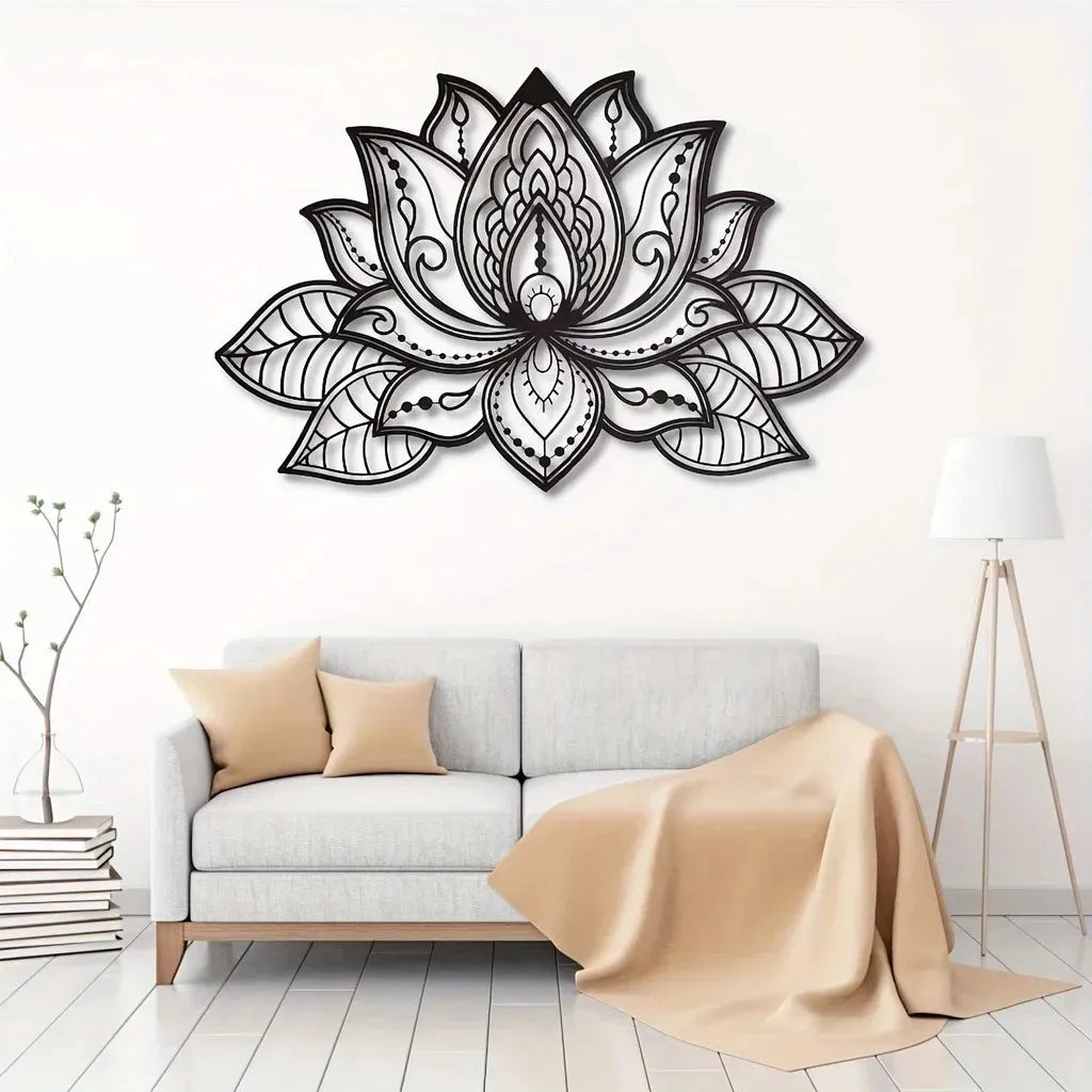 Lotus Flower Mandala Metal Wall Art,