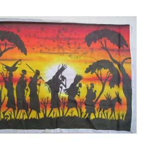 Maasai Sunset Batik Art 03