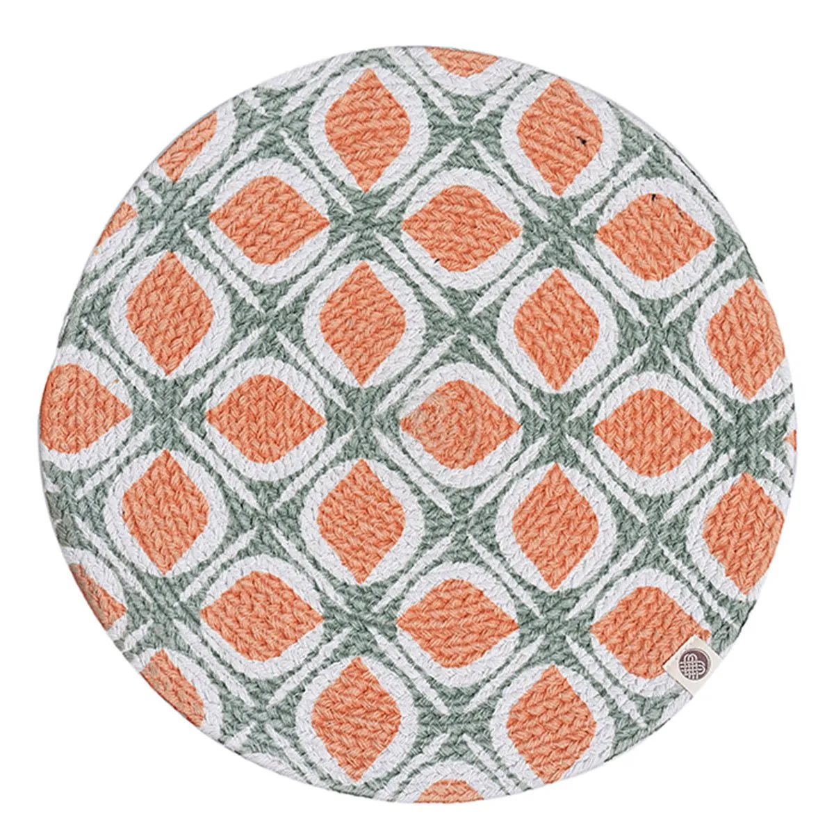 Sage Tangerine Round Mat- Set of 2