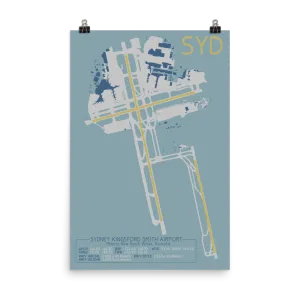 SYD (YSSY) Sydney Kingsford Smith Airport Layout Art