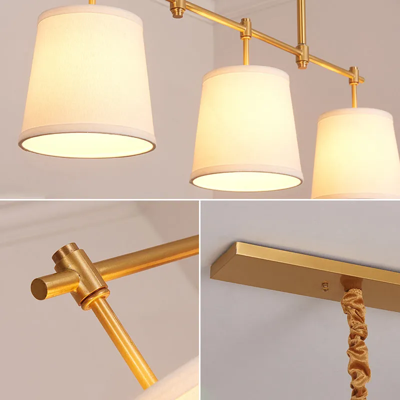 Vintage 3-Head Brass Pendant Light for Restaurants - Retro Bucket Island Design