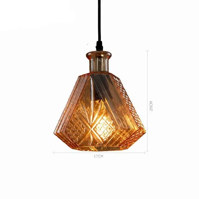 Wine Bottle Pendant Lamp Glass Retro Industrial Lighting