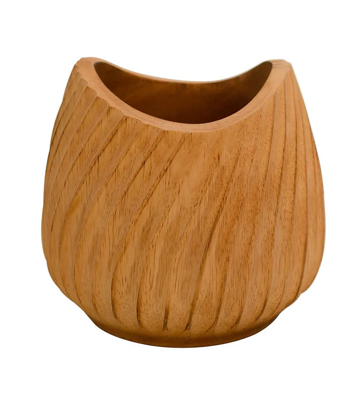 Wooden Swirl Vase