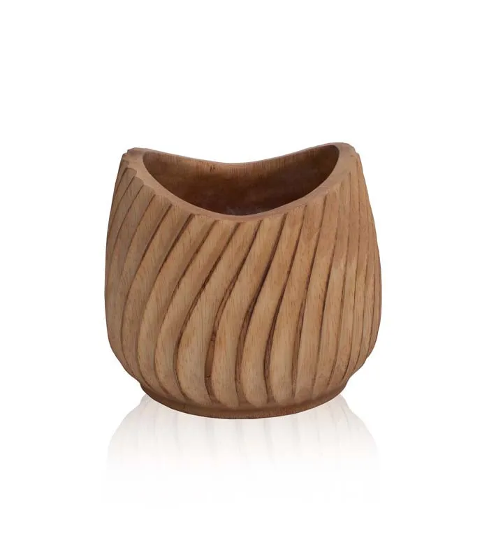 Wooden Swirl Vase